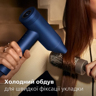 Фен Philips 8000 Series, 1400Вт, 3 режими, іонізація, хол. обдув, турборежим , аквамарин (BHD839/00)