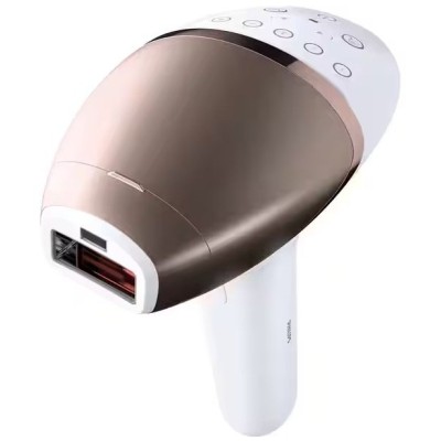 Фотоепілятор Philips Lumea IPL 9900 Series, акумуляторний , кіл-ть спалах.-450000, 2-4 см2, насадок-3, футляр, біло-золотий (BRI