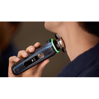 Бритва електр. Philips Series i9000 Prestige SkinIQ, бритв.головок-3, Li-Ion, сух.+волог., індикатор заряду, твердий чохол, сині
