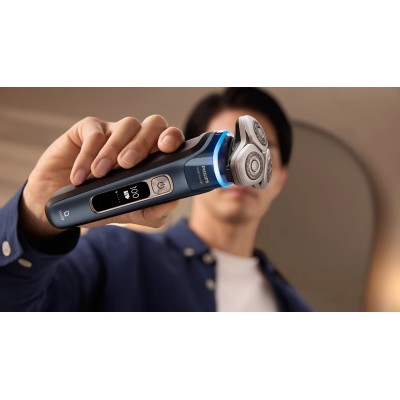 Бритва електр. Philips Series i9000 Prestige SkinIQ, бритв.головок-3, Li-Ion, сух.+волог., індикатор заряду, твердий чохол, сині