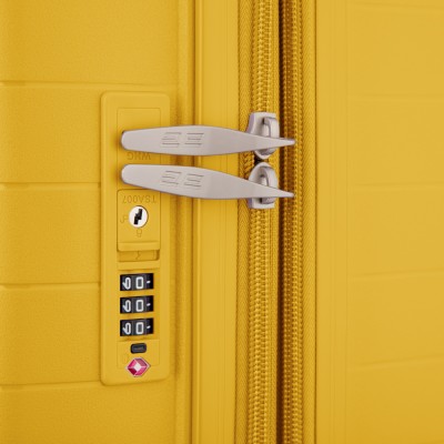 Валіза 2E, Aero, поліпропілен, мала, 35/44 л, TSA, 4 колеса, EXP, бурштиново-жовтий (2E-SPP-AERO-S-AY)