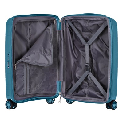 Валіза 2E, Aero, поліпропілен, мала, 35/44 л, TSA, 4 колеса, EXP, синій (2E-SPP-AERO-S-TB)