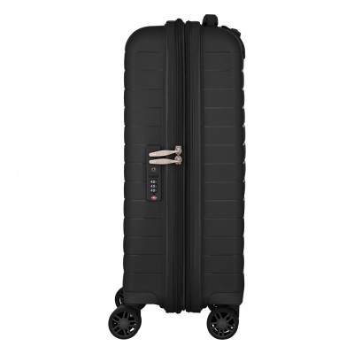 Валіза 2E, Aero, поліпропілен, мала, 35/44 л, TSA, 4 колеса, EXP, чорна (2E-SPP-AERO-S-BK)