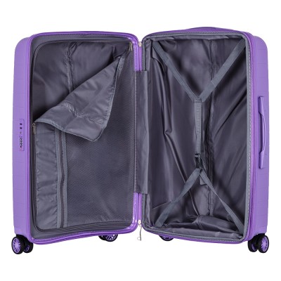 Валіза 2E, Aero, поліпропілен, середня, 63/78 л, TSA, 4 колеса, EXP, лавандовий (2E-SPP-AERO-M-LV)