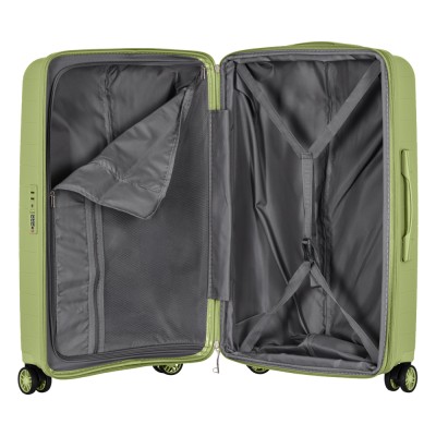 Валіза 2E, Aero, поліпропілен, середня, 63/78 л, TSA, 4 колеса, EXP, оливково-зелений (2E-SPP-AERO-M-MG)