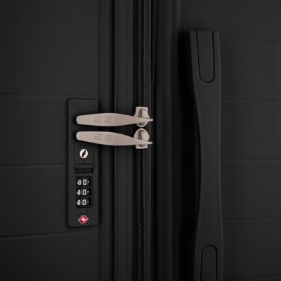 Валіза 2E, Aero, поліпропілен, середня, 63/78 л, TSA, 4 колеса, EXP, чорна (2E-SPP-AERO-M-BK)