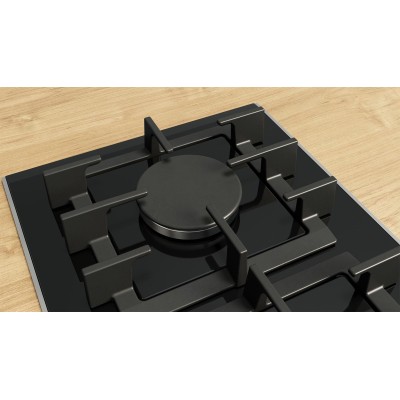 Варильна поверхня Bosch газова на склі, 30см, Доміно, чавун, чорний (PRB3A6I40)