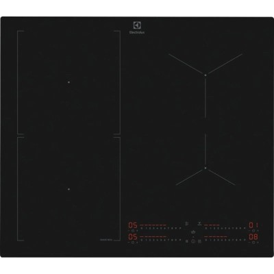Варильна поверхня Electrolux індукційна, 60см, розширена зона, датчик кипіння, Hob2Hood, чорний матовий (EIS62453IT)