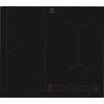Варильна поверхня Electrolux індукційна, 60см, розширена зона, датчик кипіння, Hob2Hood, чорний матовий (EIS62453IT)