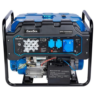 Генератор бензиновий EnerSol 230В 5/5.5кВт електростартер двигун EnerSol ES-390G 78.4кг (EPG-5500SEA)