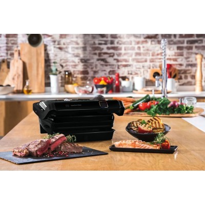 Гриль Tefal прижимний OptiGrill Elite 2000Вт, темп. режимів-15, з`ємні пластини, метал, чорний (GC750830)