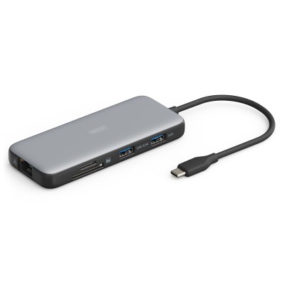 Док-станція USB-C, 8 портів, 2xHDMI, 3xUSB3.0, 1xRJ45, 1xSD, 1xMicroSD, 1xUSB-CPD DA-70915 DIGITUS by ASSMANN