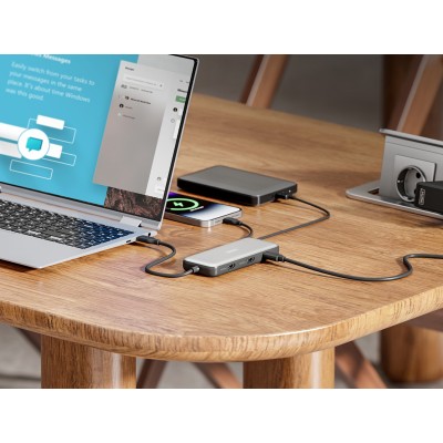 Док-станція USB-C, 8 портів, 2xHDMI, 3xUSB3.0, 1xRJ45, 1xSD, 1xMicroSD, 1xUSB-CPD DA-70915 DIGITUS by ASSMANN