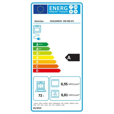 Духова шафа Electrolux електрична Rococo, 72л, A, конвекція, телескопічні напрямні, шампань (EOA5220FOV)