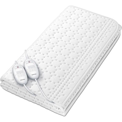 Електропростирадло Beurer, від мережі, 150х140см, 2х60Вт, 3 режими, для двох осіб, фліс, білий (TS_26)