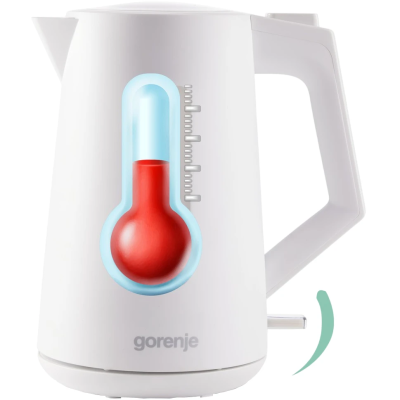 Електрочайник Gorenje 1.7л, Strix контроль, білий матовий (K17OPW)
