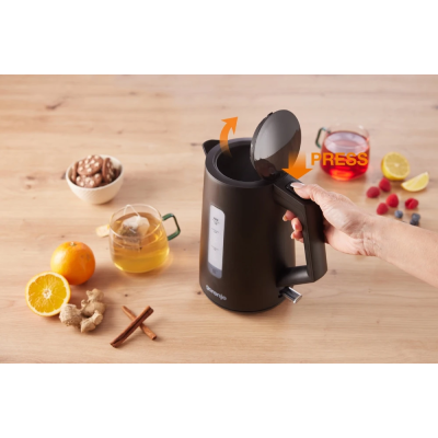 Електрочайник Gorenje 1.7л, Strix контроль, чорний матовий (K17OPB)