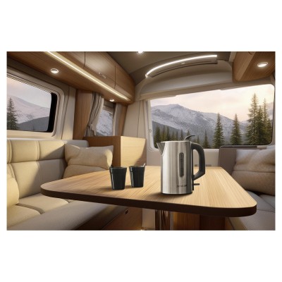 Електрочайник Sencor 0.5л, Strix, пластик, в комплекті 2 склянки + 2 ложки, нерж. сталь (SWK170SS)