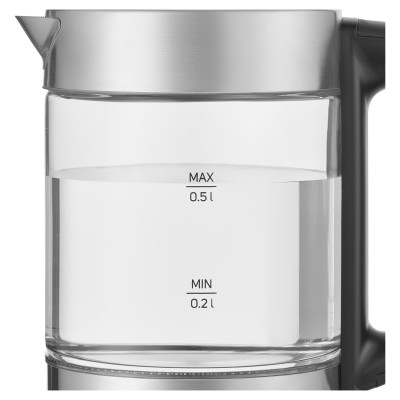 Електрочайник Sencor 0.5л, Strix, пластик, в комплекті 2 склянки + 2 ложки, скло, нерж. сталь (SWK160SS)