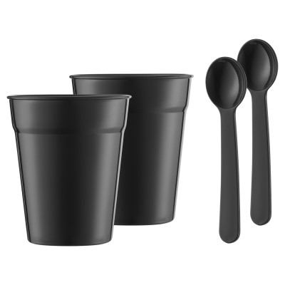 Електрочайник Sencor 0.5л, Strix, пластик, в комплекті 2 склянки + 2 ложки, скло, нерж. сталь (SWK160SS)