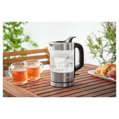 Електрочайник Sencor 0.5л, Strix, пластик, в комплекті 2 склянки + 2 ложки, скло, нерж. сталь (SWK160SS)