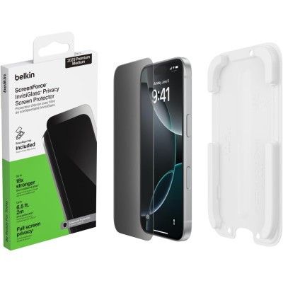 Захисне скло Belkin для iPhone 17 Pro, Privacy TemperedGlass (1 Pack) (OVA213HQ)