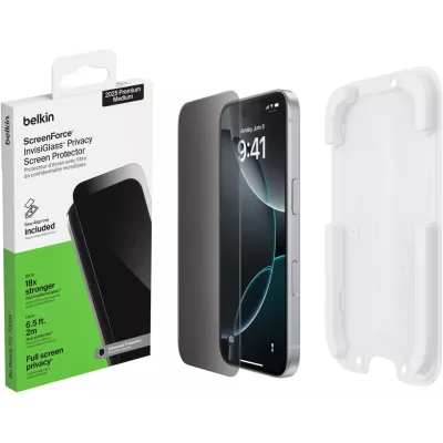 Захисне скло Belkin для iPhone 17 Pro, Privacy TemperedGlass (1 Pack) (OVA213HQ)