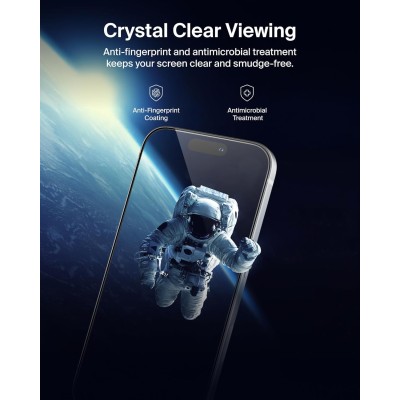 Захисне скло Belkin для iPhone 17 Pro, Privacy TemperedGlass (1 Pack) (OVA213HQ)