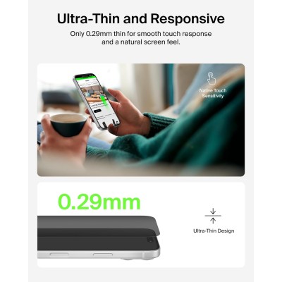 Захисне скло Belkin для iPhone 17 Pro, Privacy TemperedGlass (1 Pack) (OVA213HQ)