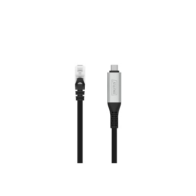 Кабель DIGITUS Ethernet USB-C - RJ45 CAT 6A S/FTP, 1 Gbit/s, 2m, LSZH (AK-300601-020-S)