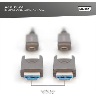 Кабель DIGITUS HDMI (M/M), 4K, AOC, 10м, чорний (AK-330127-100-S)