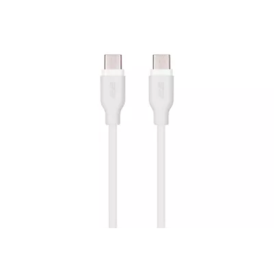 Кабель USB-C > USB-C заряджання/синхронізації 2E 1м, 60Вт Type-C, Glow, білий (2E-CCCC-WH)