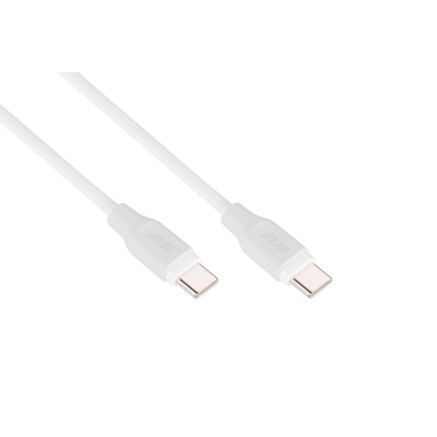 Кабель USB-C > USB-C заряджання/синхронізації 2E 1м, 60Вт Type-C, Glow, білий (2E-CCCC-WH)