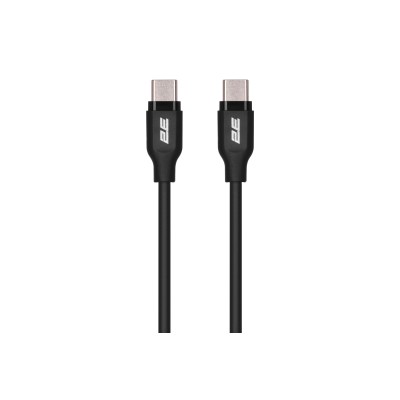 Кабель USB-C > USB-C заряджання/синхронізації 2E 1м, 60Вт Type-C, Glow, чорний (2E-CCCC-BL)