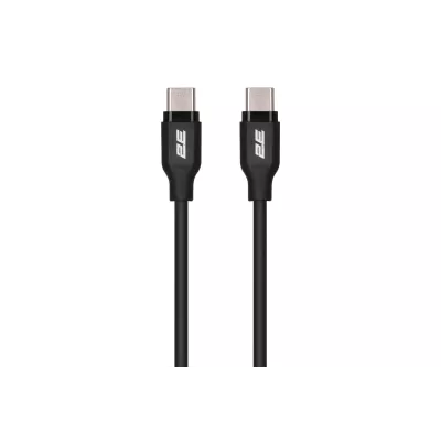 Кабель USB-C > USB-C заряджання/синхронізації 2E 1м, 60Вт Type-C, Glow, чорний (2E-CCCC-BL)