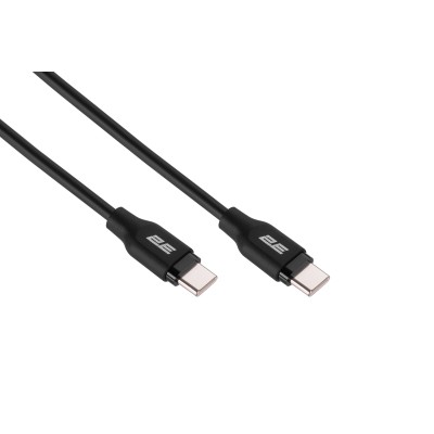 Кабель USB-C > USB-C заряджання/синхронізації 2E 1м, 60Вт Type-C, Glow, чорний (2E-CCCC-BL)