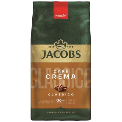 Кава Jacobs зерна, 1000г, Crema Classico, купаж арабіка/робуста (8711000539392)