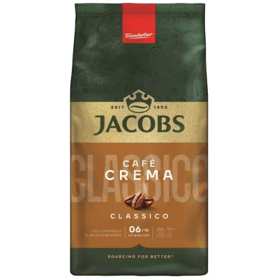 Кава Jacobs зерна, 1000г, Crema Classico, купаж арабіка/робуста (8711000539392)