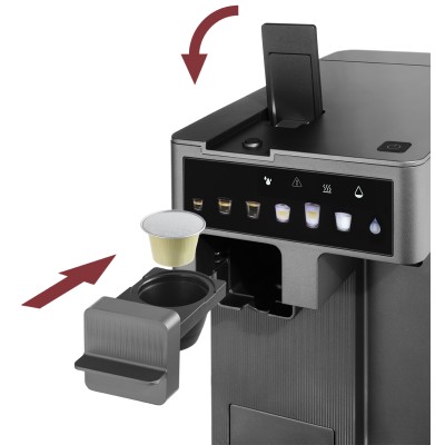 Кавоварка Catler капсульна Renzo 1.6л, капсули, мелена кава, сенсорне керування, автоматичний капучинатор, сірий (ES750GRENZO)