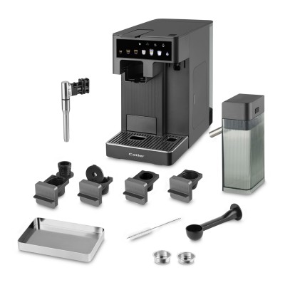 Кавоварка Catler капсульна Renzo 1.6л, капсули, мелена кава, сенсорне керування, автоматичний капучинатор, сірий (ES750GRENZO)