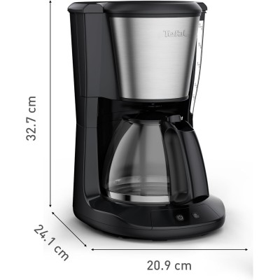 Кавоварка Tefal крапельна Subito 1.25л, мелена, чорно-сріблястий (CM5S1DE0)