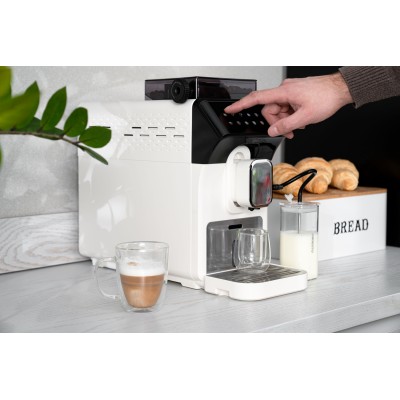 Кавомашина Ardesto, 2л, зерно, автомат.капуч, дисплей, авторецептів -9, біло-чорний (FCM-FA900W)