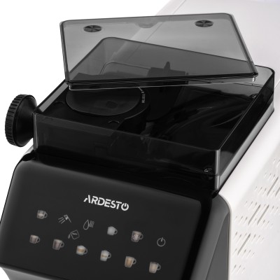 Кавомашина Ardesto, 2л, зерно, автомат.капуч, дисплей, авторецептів -9, біло-чорний (FCM-FA900W)