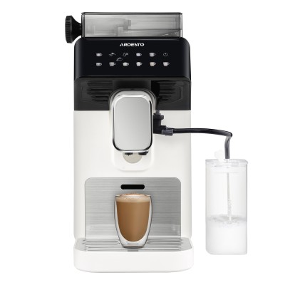 Кавомашина Ardesto, 2л, зерно, автомат.капуч, дисплей, авторецептів -9, біло-чорний (FCM-FA900W)