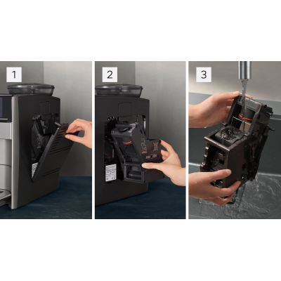 Кавомашина Siemens 1.7л, зерно + мелена, автомат.капучинатор, LED - дисплей, авторецептів - 12, чорно - срібний (TE655203RW)