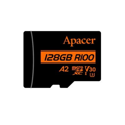 Карта пам'яті Apacer microSD 128GB C10 UHS-I U3 A2 R100/W80MB/s + SD (AP128GMCSX10U8-R)