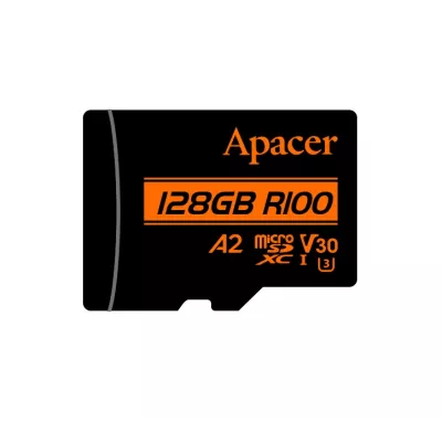Карта пам'яті Apacer microSD 128GB C10 UHS-I U3 A2 R100/W80MB/s + SD (AP128GMCSX10U8-R)