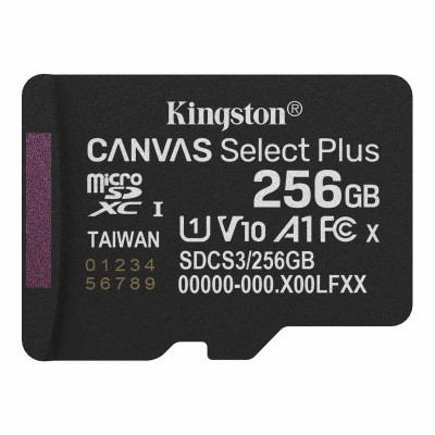 Карта пам'яті Kingston microSD 256GB C10 UHS-I A1 V10 R150MB/s (SDCS3/256GBSP)