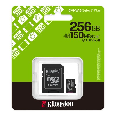 Карта пам'яті Kingston microSD 256GB C10 UHS-I A1 V10 R150MB/s + SD (SDCS3/256GB)