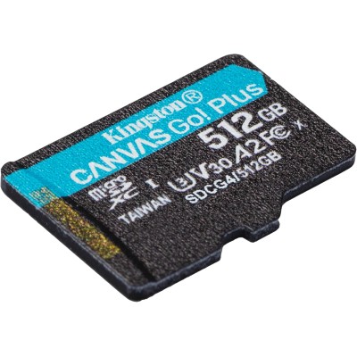 Карта пам'яті Kingston microSD 512GB C10 UHS-I U3 A2 V30 R200/W160MB/s (SDCG4/512GBSP)